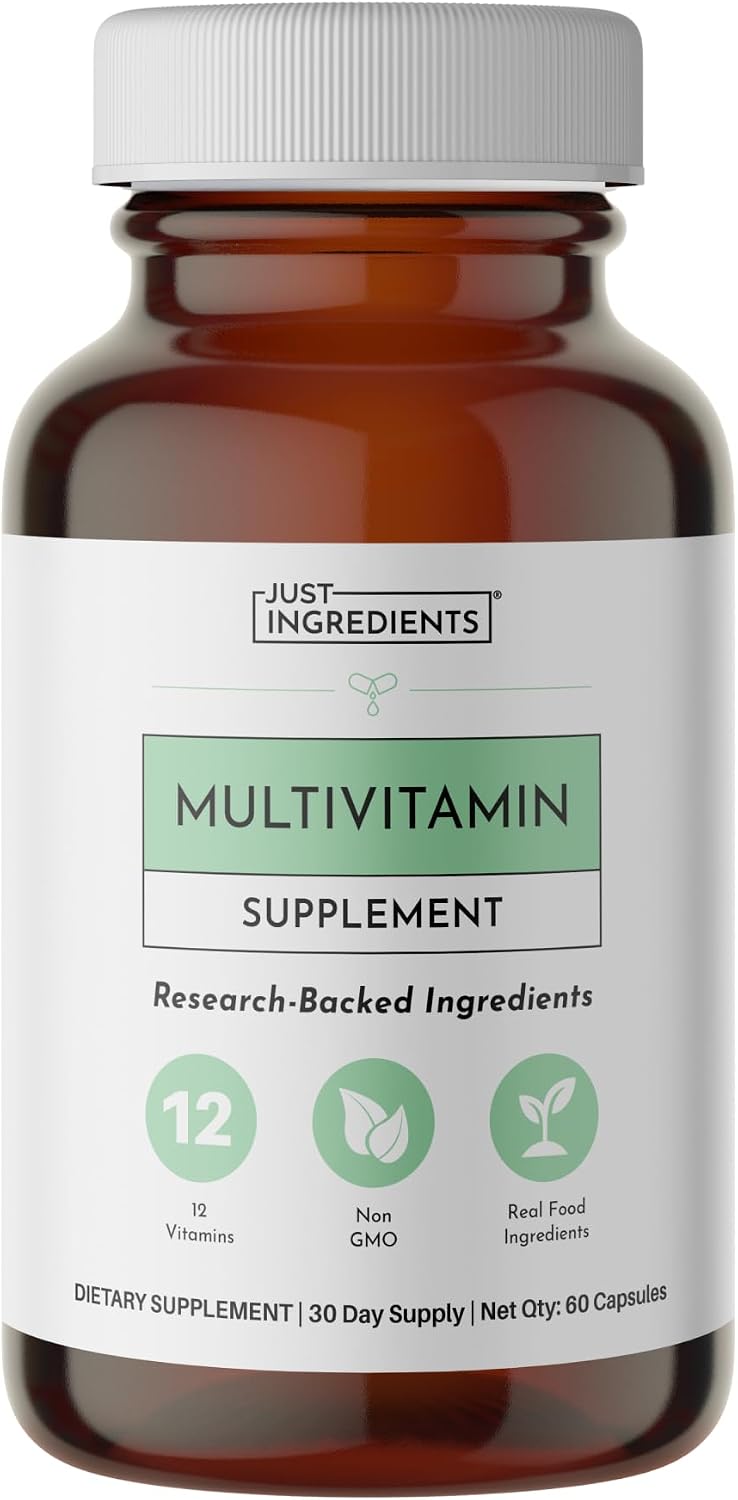 JUST INGREDIENTS Multivitamin - Plant-Based for Muscle & Immune Support - 60 Capsules