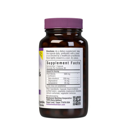Bluebonnet Nutrition Plant Sterols 500mg Heart Health Supplement for Men & Women* - Non-GMO Beta-Sitosterol from Sunflower Oil - Vegan, Gluten-Free - 90 Vegetable Capsules