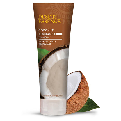 Desert Essence Coconut Conditioner - 8 fl oz - Nourishing for dry hair, smooth frizz and restore moisture and shine with Organic Coconut Oil, Shea Butter, and Sunflower Oil | B002V2M7OC