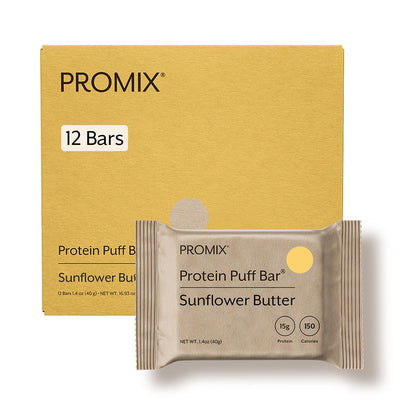 ProMix Nutrition Protein Puff Bars - Variety Pack - Vanilla, Chocolate, Strawberry, Blueberry - Marshmallow Crispy Treat - High Protein & Low Calorie - 12 Bars