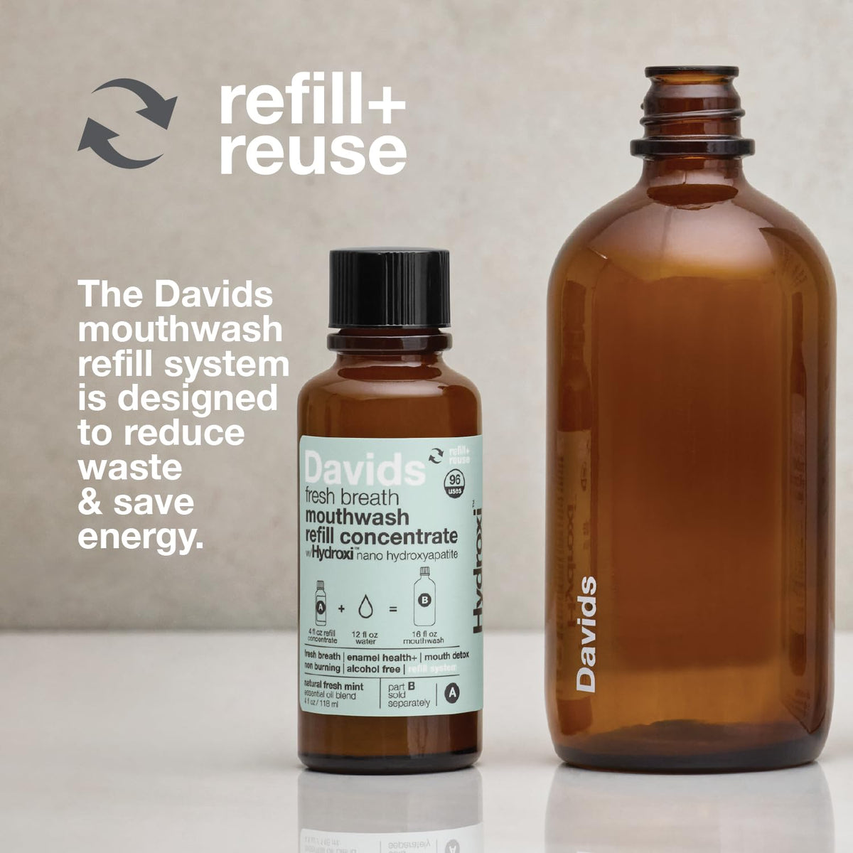 Davids Nano Hydroxyapatite Mouthwash Refill Alcohol-Free Fluoride-Free