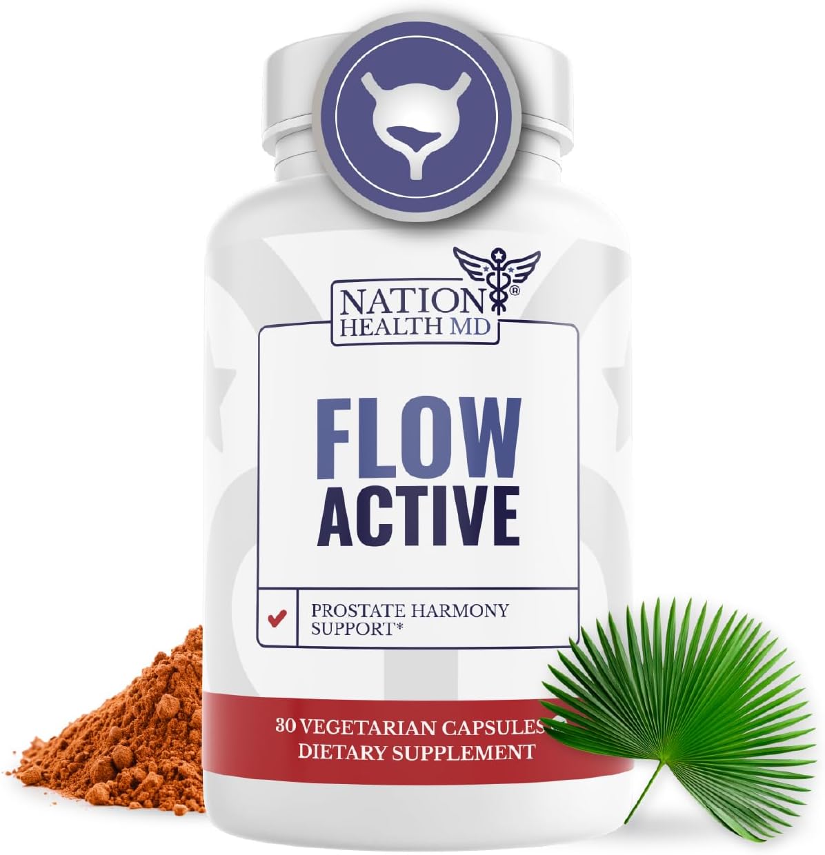 Flow Active | Prostate Health Supplements for Men | Advanced Prostate & Bladder Support, Saw Palmetto, Selenium & Pygeum. 30 Days Supply. 30 Capsules