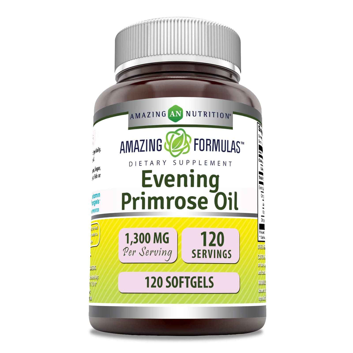 Amazing Formulas Evening Primrose Oil 1300mg, 10% GLA, Softgels Supplement | Hexane Free Cold Pressed Oil | Non-GMO | Gluten Free (250 Count)