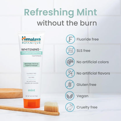 Himalaya Botanique Whitening+ Nano Hydroxyapatite Toothpaste, Mint, 4 oz