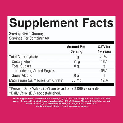 MaryRuth's Kids Magnesium Gummies | 50mg Magnesium Citrate Gummies for Kids 4+ | Bone Health | Calcium Absorption | Essential Mineral | Vegan | CLP Certified | Sugar Free | 60 Count | 2 Month Supply