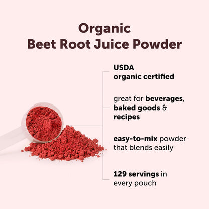 Micro Ingredients Organic Beet Root Juice Powder, 1 Pound | Water Soluble, Raw Beet Supplement | Powder Drink Mix for Smoothies & Recipes | Non-GMO, Vegan Friendly, Plant Based