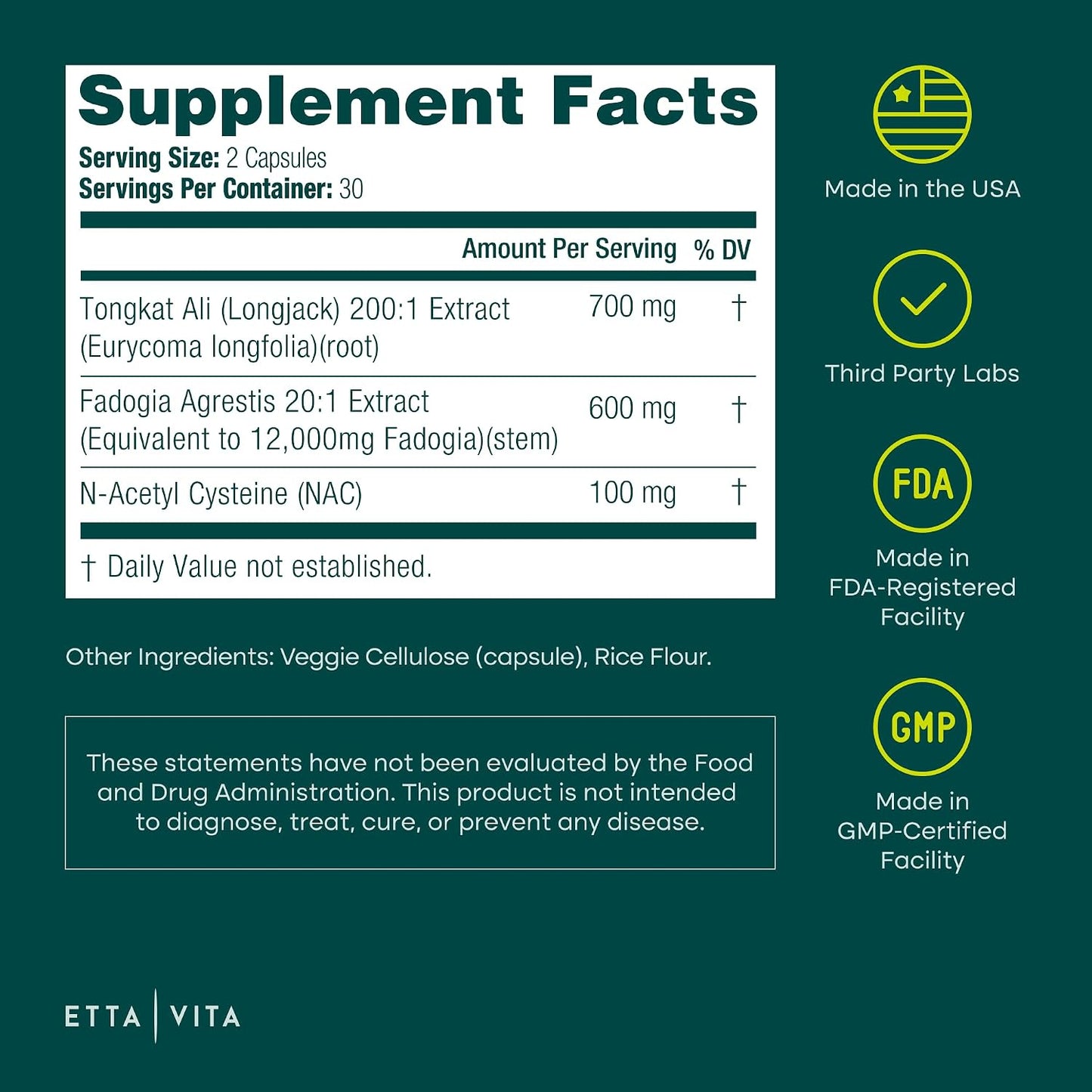 Testosterone Booster for Men with Tongkat Ali & Fadogia Agrestis [200:1 Longjack] - Lean Muscle Recovery for Men and Women, Hormonal Balance with NAC Liver Support, Detox & Cleanse, 60ct (Made in USA)