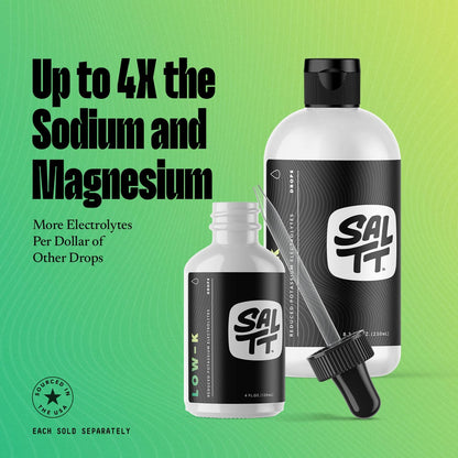 SALTT Low-K Fasting Low Potassium Electrolyte Drops, Unflavored, 8.3 oz