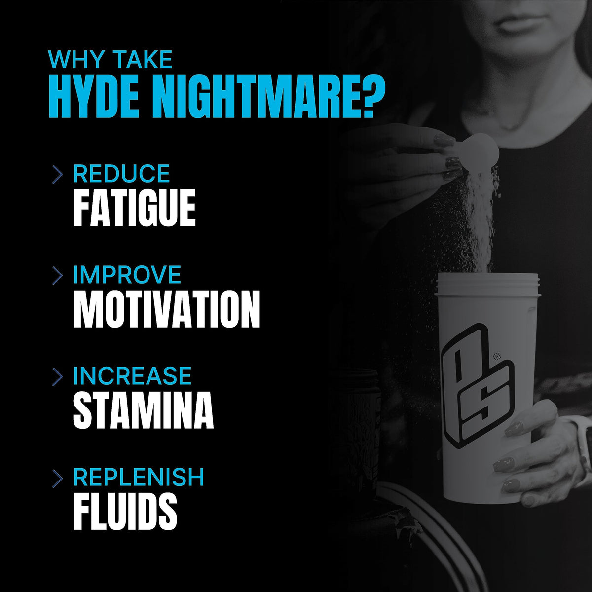 PROSUPPS Hyde Nightmare Pre-Workout Powder Energy Drink - Intense Energy, Mental