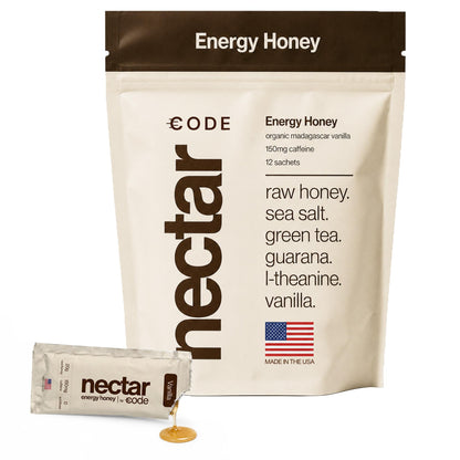 CODE Energy Honey - Energy Gel, 150mg Caffeine, 12 Pack (Beetroot Ginger)