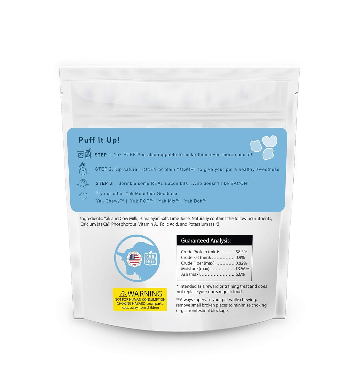 Yak Gold Puff 2oz Travel Size Natural Himalayan Goodness Dog Puff