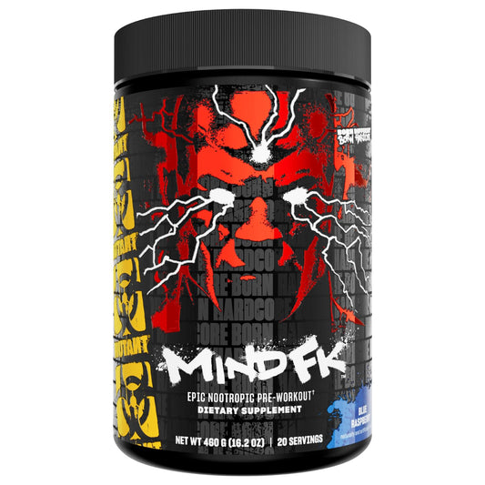 Mutant Mind FK - Epic Nootropic Pre-Workout - Brain Supplement for Mental Focus - 20 Serve - Blue Raspberry - 460g
