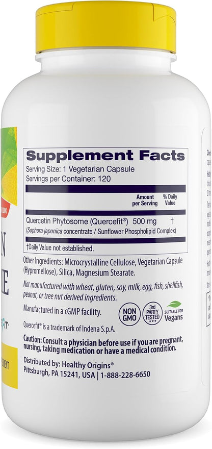 Healthy Origins Quercetin Phytosome Quercefit 500 mg, 120 Caps
