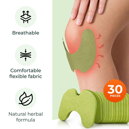 Wellnee Original Herbal Knee Patch - Wellknee Plaster for Knee Support & Muscle Pain - Maximum Strength for a Temporary Relief - Adhesive Heat Patches Made with Natural Herbs for Wellness (10 Pads (Pack of 1))