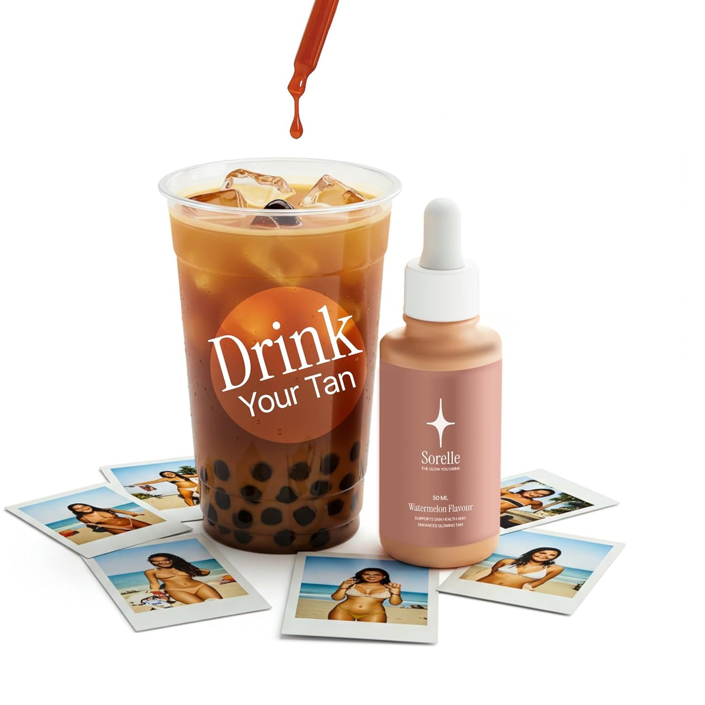 Sorelle Tanning Drops to Drink - 100% Natural Oral Liquid Sunless Tanning Drops Drinkable (50ML)
