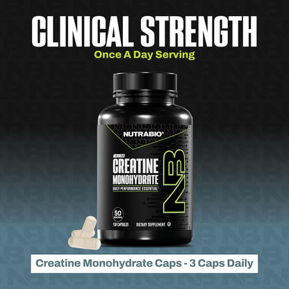 NutraBio Pure Micronized Creatine Monohydrate Capsules, Creatine Pills, Supports Bulk Muscle Energy, Recovery, and Strength - Keto Friendly, Kosher, Creatine Nutritional Supplement for Men and Women