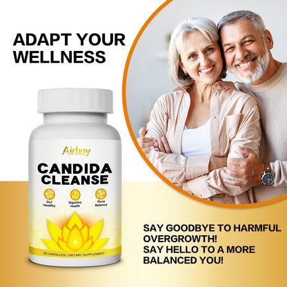 Airboy Candi Support,Gut Colon Cleanse Detox for Women & Men,Candi Support with Oregano Leaf, Caprylic Acid，Wormwood, Black Walnut-60 Counts x 2 Pack