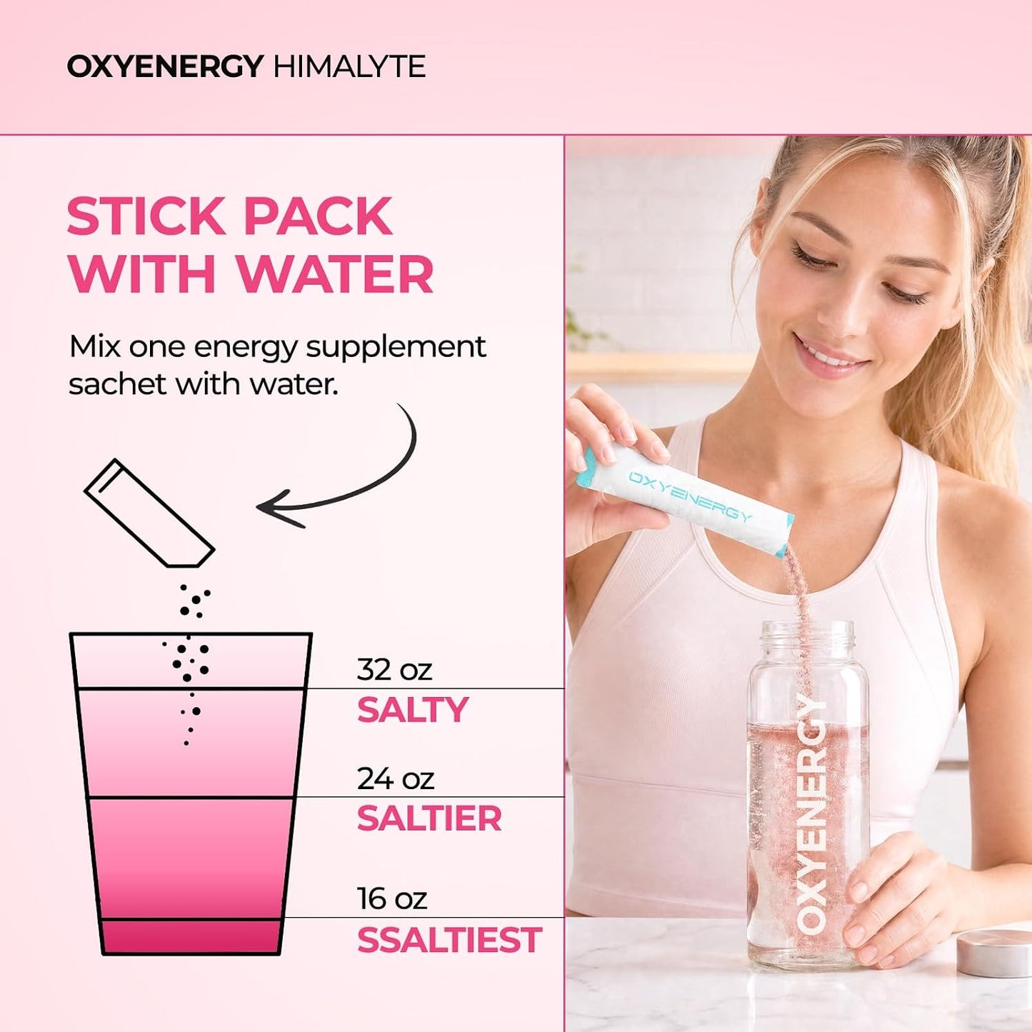 OxyEnergy Electrolytes Packets Powder, Daily Hydration Packets, Sugar Free | Instantly Hydrating & Party Recovery | Plant Based | Keto Friendly | Vegan, Lemon Drink Mix (30 Servings)