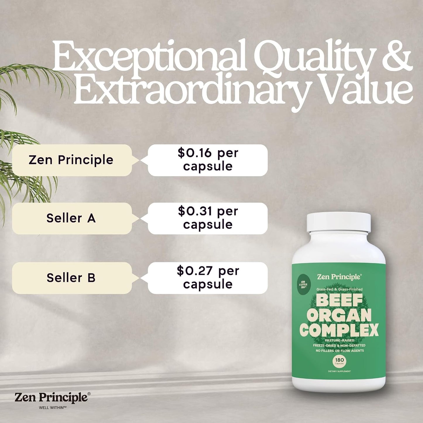Zen Principle Grass Fed Beef Organs Supplement – Desiccated Liver, Heart, Kidney, Pancreas, Spleen, Intestine & Tripe/Stomach – Grass-Fed & Grass-Finished on the Natural Pastures of New Zealand 2-Pack