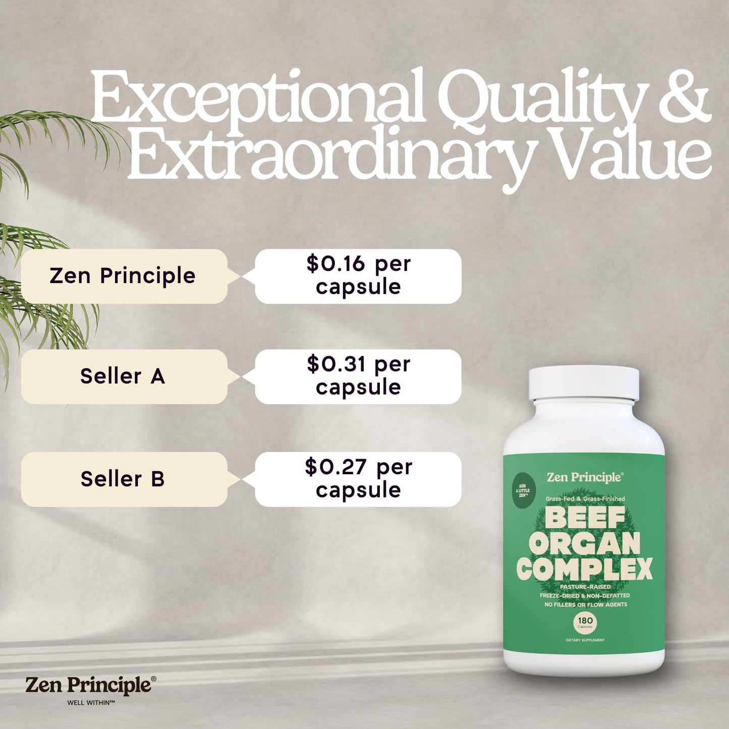 Zen Principle Grass Fed Beef Organs Supplement – Desiccated Liver, Heart, Kidney, Pancreas, Spleen, Intestine & Tripe/Stomach – Grass-Fed & Grass-Finished on the Natural Pastures of New Zealand 2-Pack