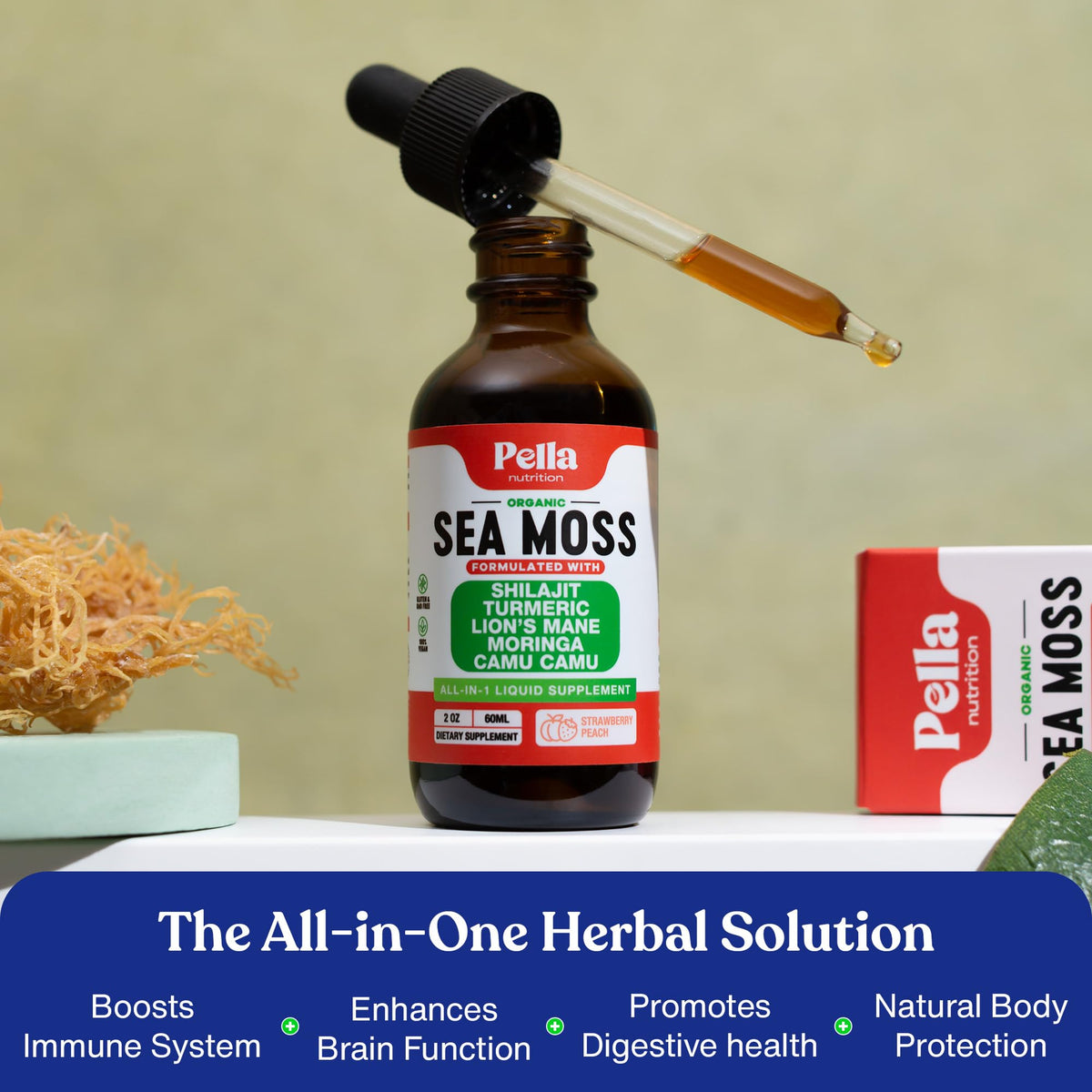 Sea Moss & Himalayan Shilajit Supplement - Enhanced with Turmeric, Lion's Mane