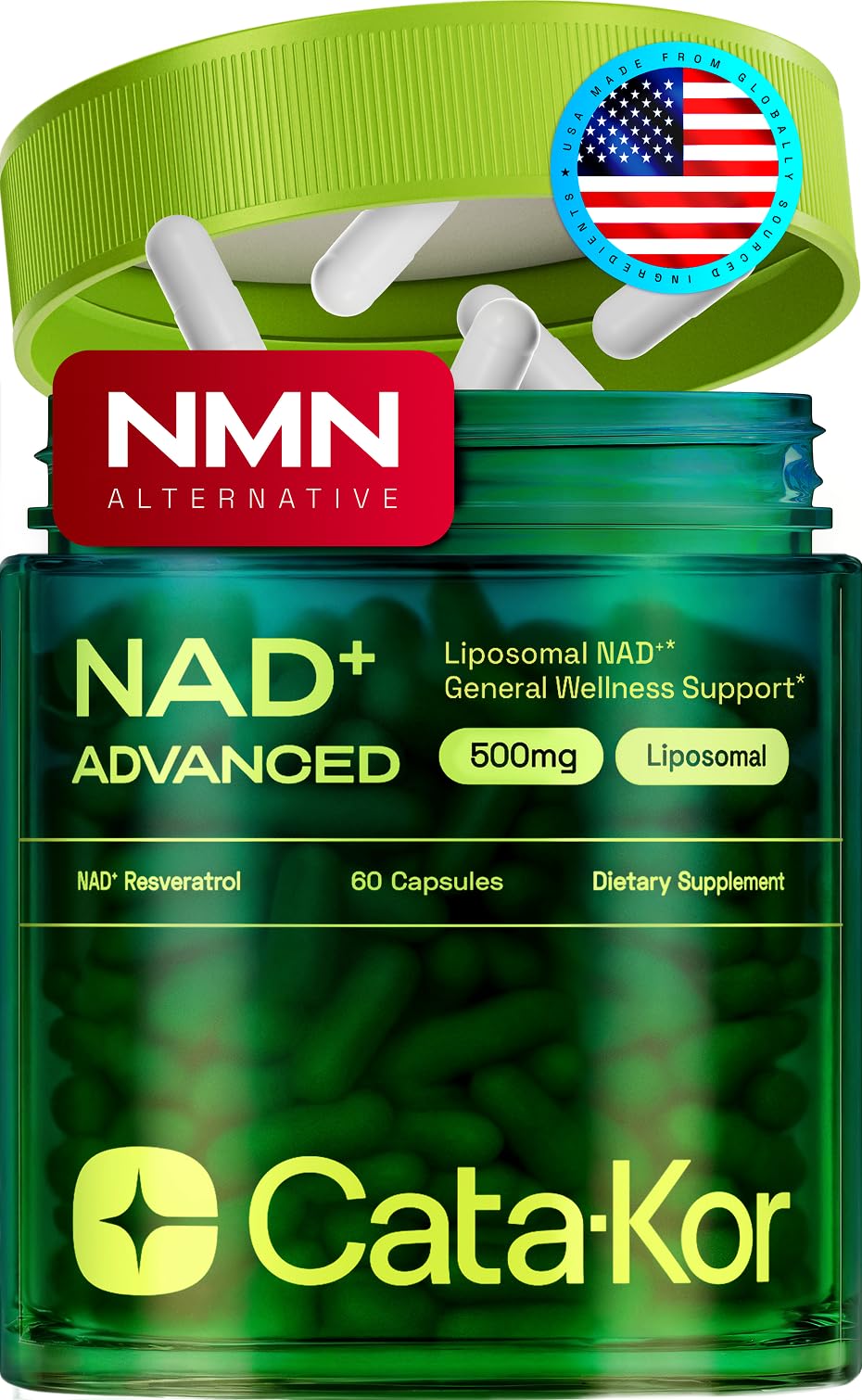 Cata-Kor Liposomal NAD+ Supplement with Resveratrol – Advanced NAD Resveratrol
