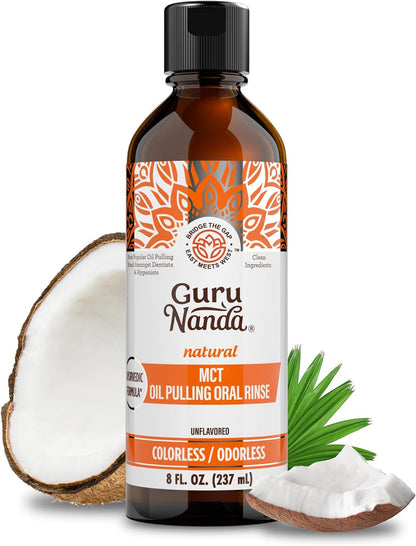 GuruNanda Coconut Oil Pulling, Fluoride & Alcohol Free Mouthwash, 8oz