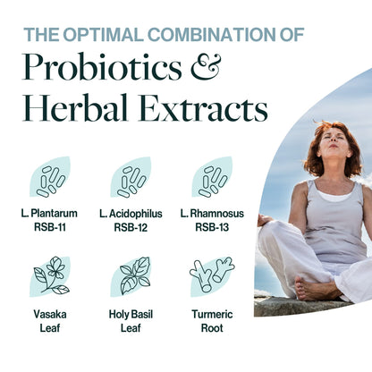 ResBiotic | resB Lung Support Supplement | Dr Formulated Probiotics with Turmeric & Holy