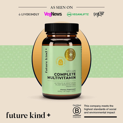 Future Kind Multivitamin Bundle - Vegan Complete Multivitamin and Vegan Essential Multivitamin - Vegan Vitamin B12, Omega 3, and Vitamin D3 - Complete Multivitamin, 42 Vitamins in 1 for Men and Women