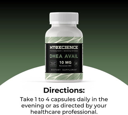 MYOXCIENCE DHEA Avail | Absorption Enhanced DHEA | 10mg, 120 Servings