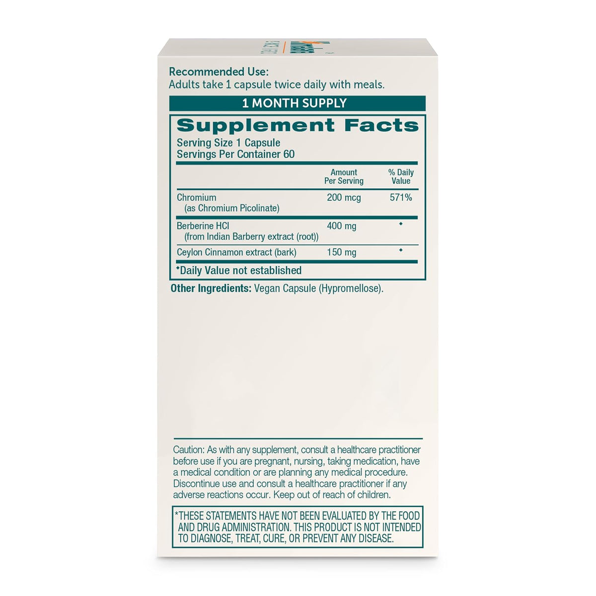 Himalaya Berberine with Ceylon Cinnamon+Chromium Picolinate,60 Caps