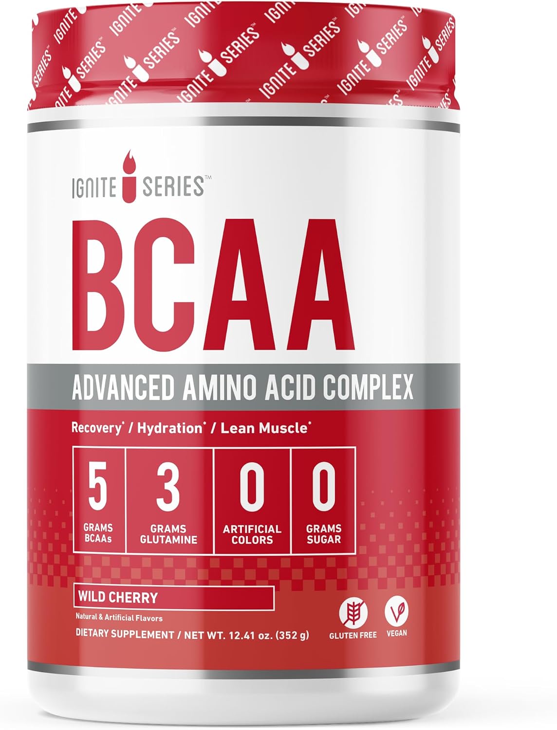 Complete Nutrition Ignite Series BCAA Advanced Amino Acid Complex, Supports Muscle Recovery, Hydration & Growth, 5g BCAA, 3g Glutamine, 13 oz Tub (30 Servings)