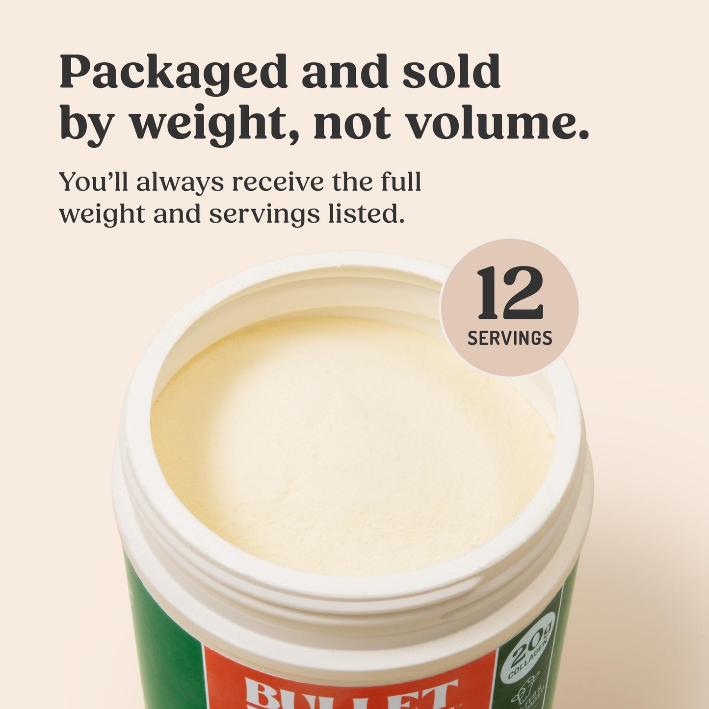 Bulletproof Unflavored Collagen Peptides Powder, 20g Grass-Fed Collagen Protein and Amino Acids for Skin, Bones and Joints, 17.6 Ounces