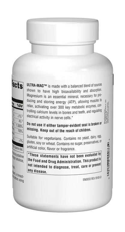 Source Naturals Ultra-Mag High-Efficiency Magnesium Complex - Maintains Muscle