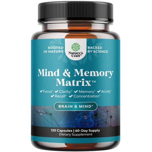Mind and Memory Enhancement Supplement, Brain booster nootropic pills Improve Focus Concentration Clarity Mental Performance Pure Vitamins Natural Dietary Supplement for Men and Women