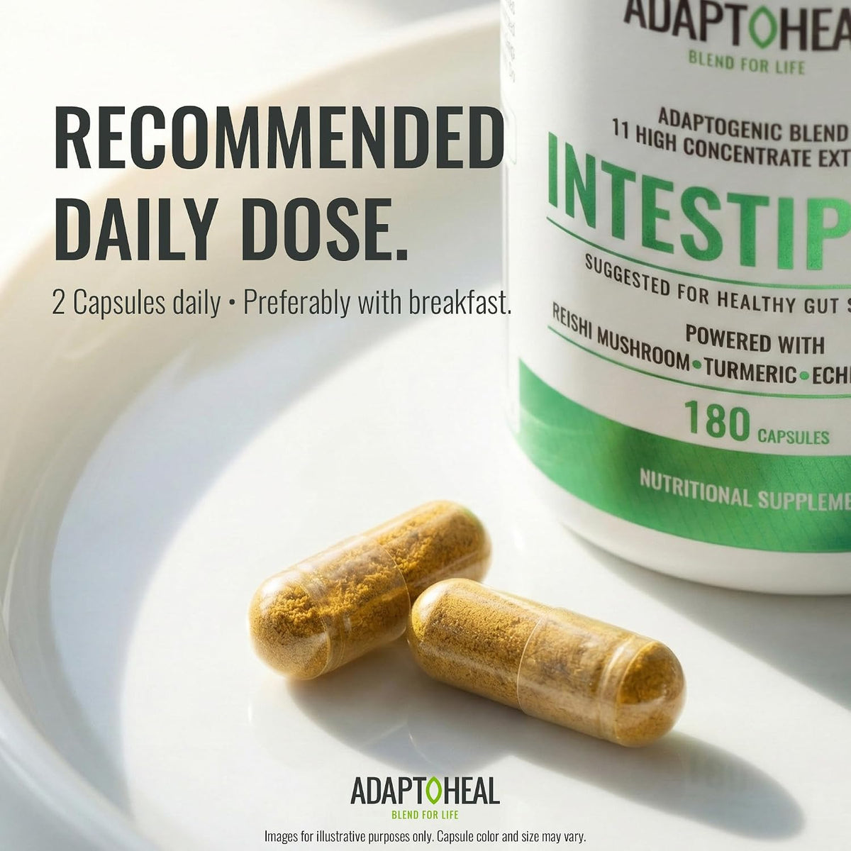 ADAPTOHEAL Intestiplus Adaptogen Gut Support Turmeric (180 Caps)