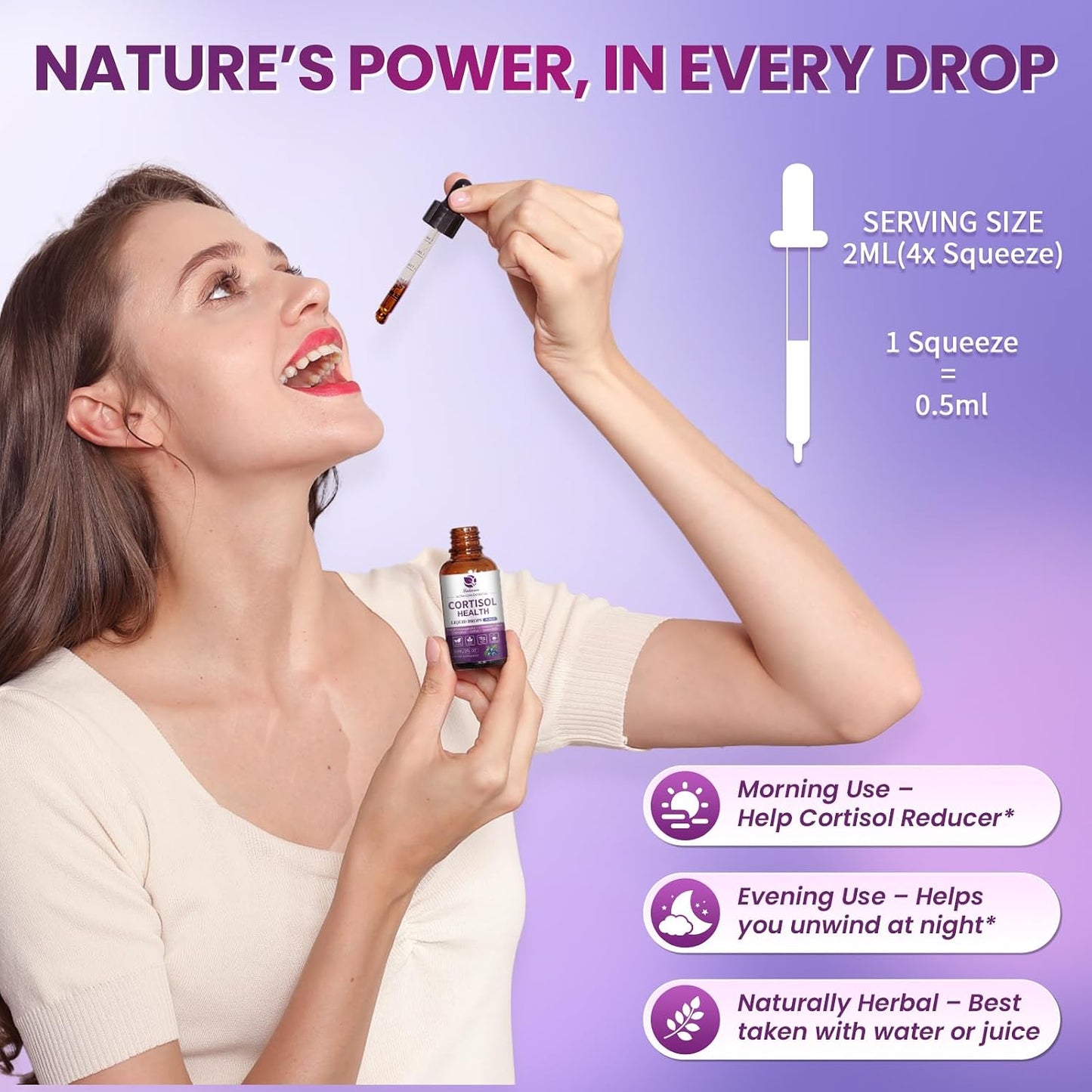 Cortisol Supplements for Women, Mood, Calm, Stress Balance, Hormone Harmony | 9 IN 1 Cortisol Reducer Liquid Drops with KSM-66® Ashwagandha, Kava, Lemon Balm, GMP Certified, 2 FL.OZ, Blueberry Flavor