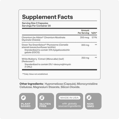 Humann Metabolic Health Daily, Multi-Action Formula with Mulberry Leaf Extract & Green Tea Extract Phytosome, Plant-Based Non-GMO, 60 Capsules