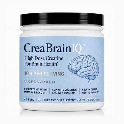 Utzy Naturals CreaBrainIQ | High Dose Creatine Powder - 10g | 45 Servings