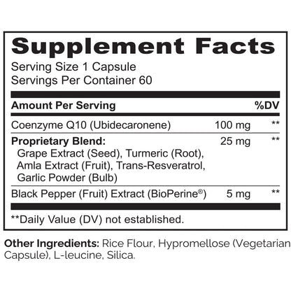 NATURELO Whole Food CoQ10 Supplement, 120 Veg Capsules, Heart Health Blend, Powerful Antioxidant, CoQ10 100mg Supports Energy Production