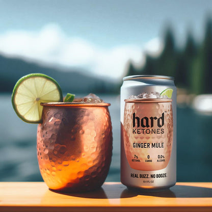 Hard Ketones Ginger Mule | 0.0% Alcohol Alternative with 7% Ketohol | 12 Pack, 8.4 Oz
