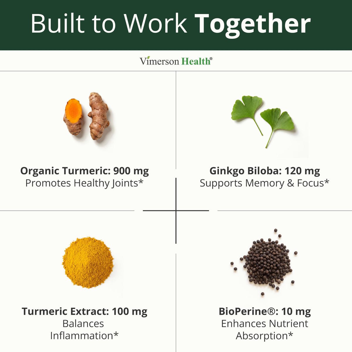 Ginko Biloba Capsules w/Ginkgo Biloba 120mg & Organic Turmeric – 60 Count