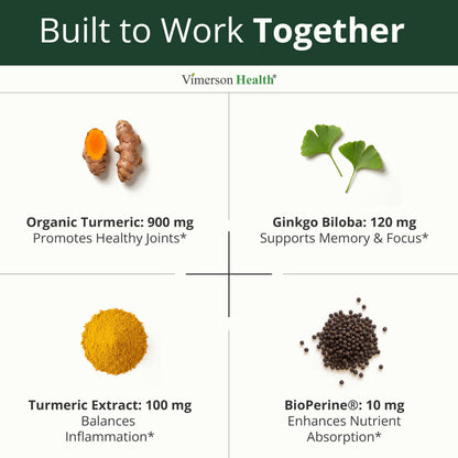 Ginko Biloba Capsules w/Ginkgo Biloba 120mg & Organic Turmeric – 60 Count