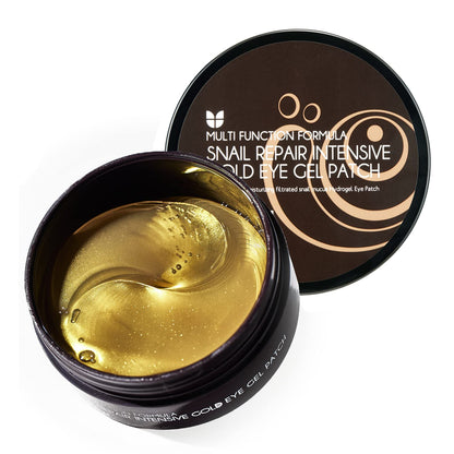 MIZON 24K Gold and Snail Hydrogel Patches (30 pairs) for Puffy Eyes, Dark Circles