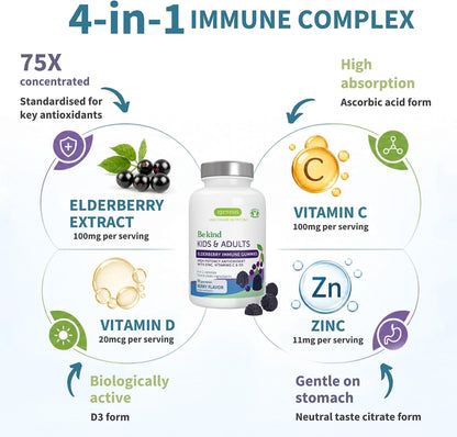Igennus Methylated Kids Multivitamin Gummy + Advanced Elderberry Immune Gummies, Kids Immune Bundle 4y+, Includes 4-in-1 Comprehensive Complex with Vitamin C, Zinc & D3, Clean Label & Vegetarian