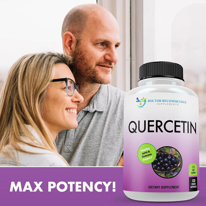 DOCTOR RECOMMENDED SUPPLEMENTS Quercetin 1000mg Per Serving - 120 Veggie Capsules, Vitamin Supplement, 60 Day Supply, (Vegan and Non-GMO)