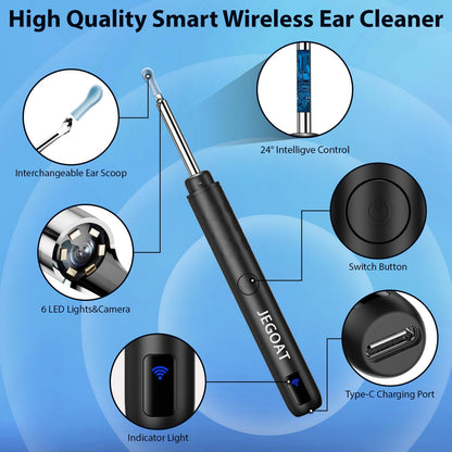 Ear Wax Removal Tool Camera, Ear Cleaner with Camera, Ear Cleaning Kit 1296P HD Ear