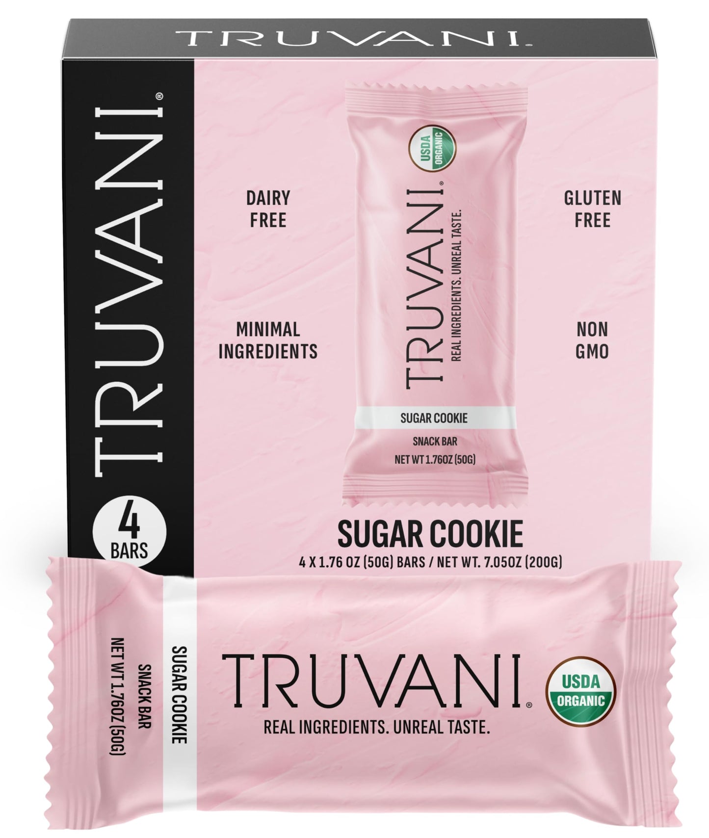 Truvani Plant Based Snack Bars | Variety | 12 Pack | Vegan | 5-8g Protein | USDA Organic and Vegan | Dairy, Soy, and Gluten Free | Individually Wrapped