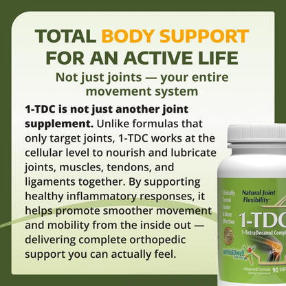 1Tdc Joint & Muscle Health 90 Soft Gels Formulated To Provide Complete Body Relief Enhanced With 1Tetradecanol Complex To Promote Natural Joint Flexibility Safe & Effective
