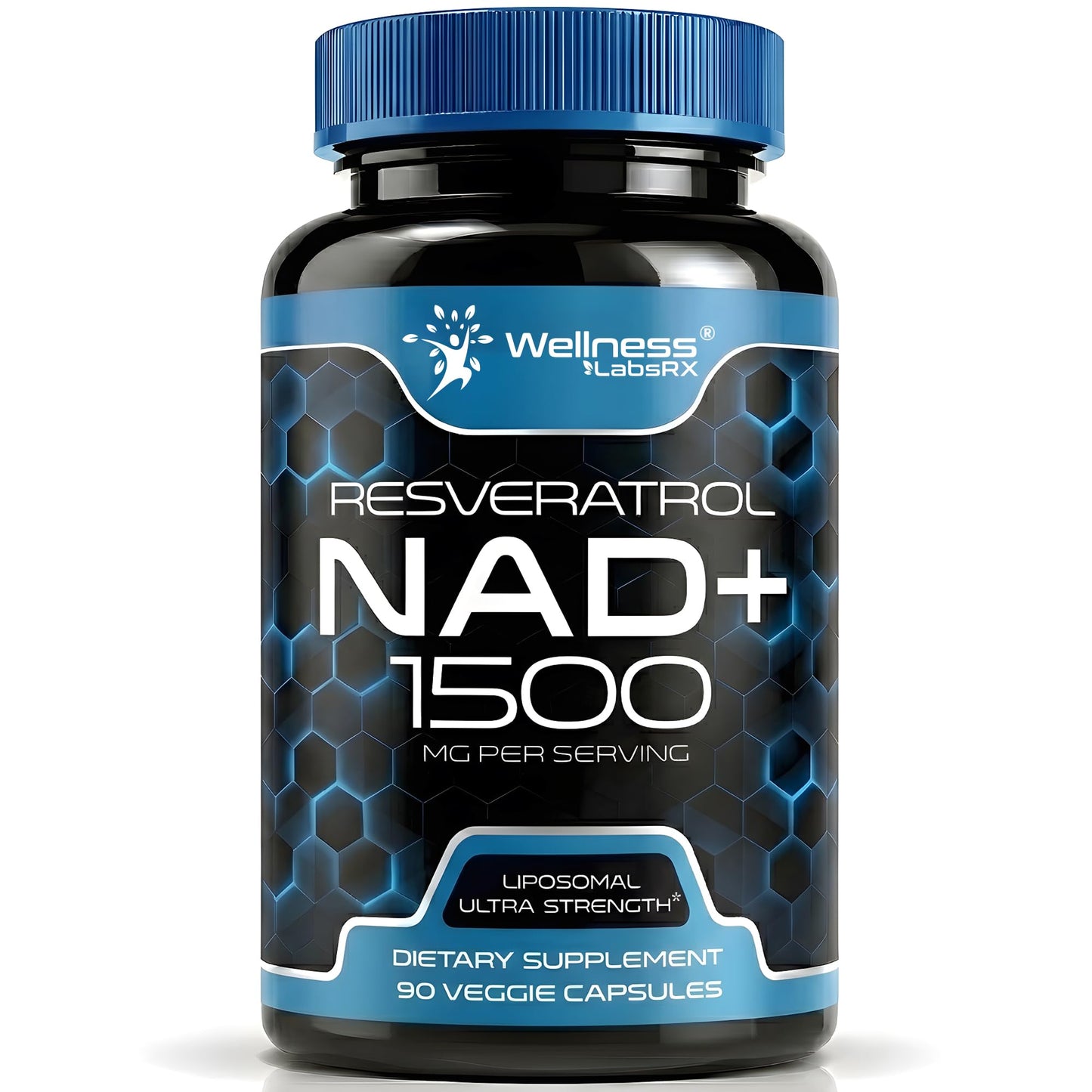 Wellness LABSRX Liposomal NAD Supplement, 1500mg - NAD Resveratrol Supplement for Women and Men, NAD+ Support Cellular Health, Energy & Anti Aging - 90 Count